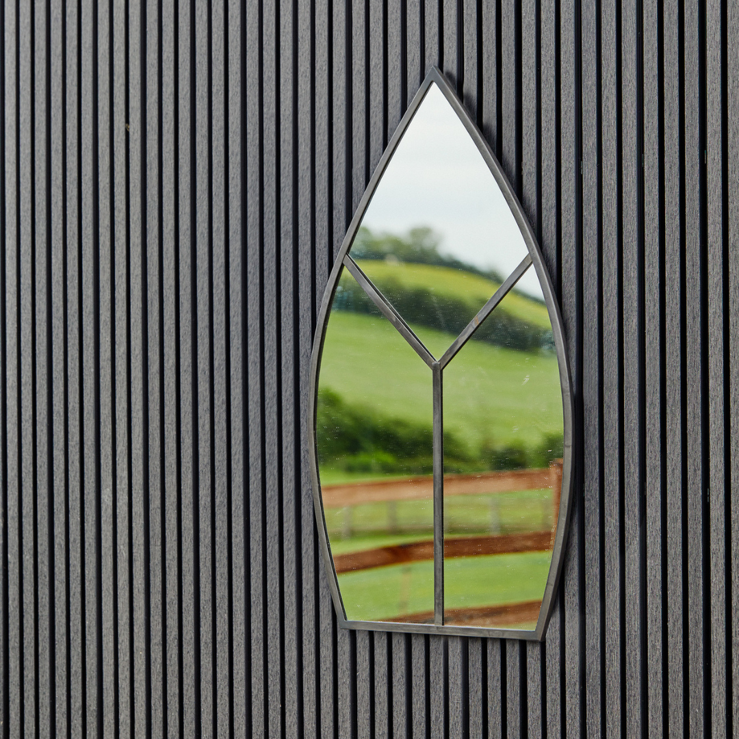 Leaf Arch Outdoor Mirror Natural Black 90cm x 50cm