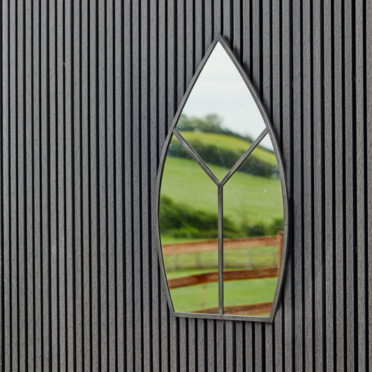 Leaf Arch Outdoor Mirror Natural Black 90cm x 50cm