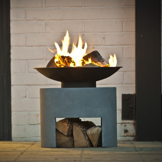 Firebowl and Oval Console, Cement