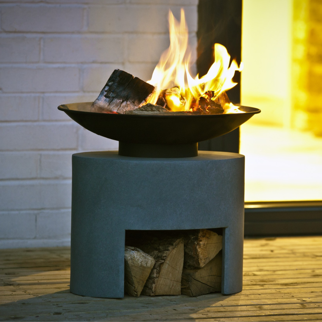 Firebowl and Oval Console, Cement