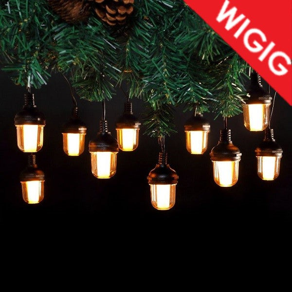 10 Antique White Flame Effect String Lights