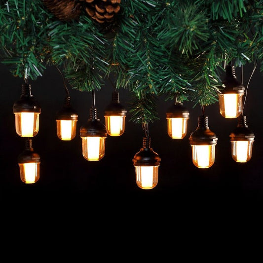 10 Antique White Flame Effect String Lights