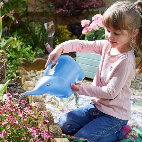 Elephant Watering Can Blue