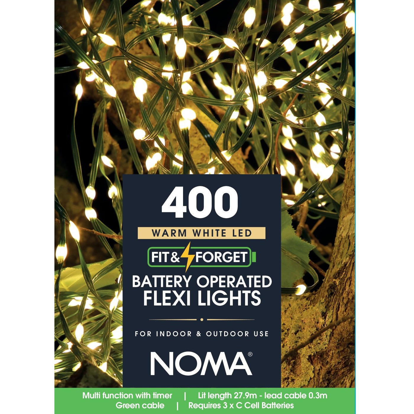 400 Flexi Wire Warm White Lights, Fit & Forget