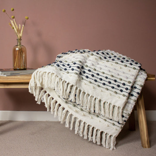 Dhadit Stripe Grey Throw Blanket