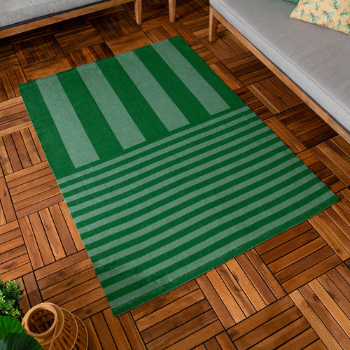 Green Deck Stripe Printed Indoor/Outdoor Rug 120 x 170cm