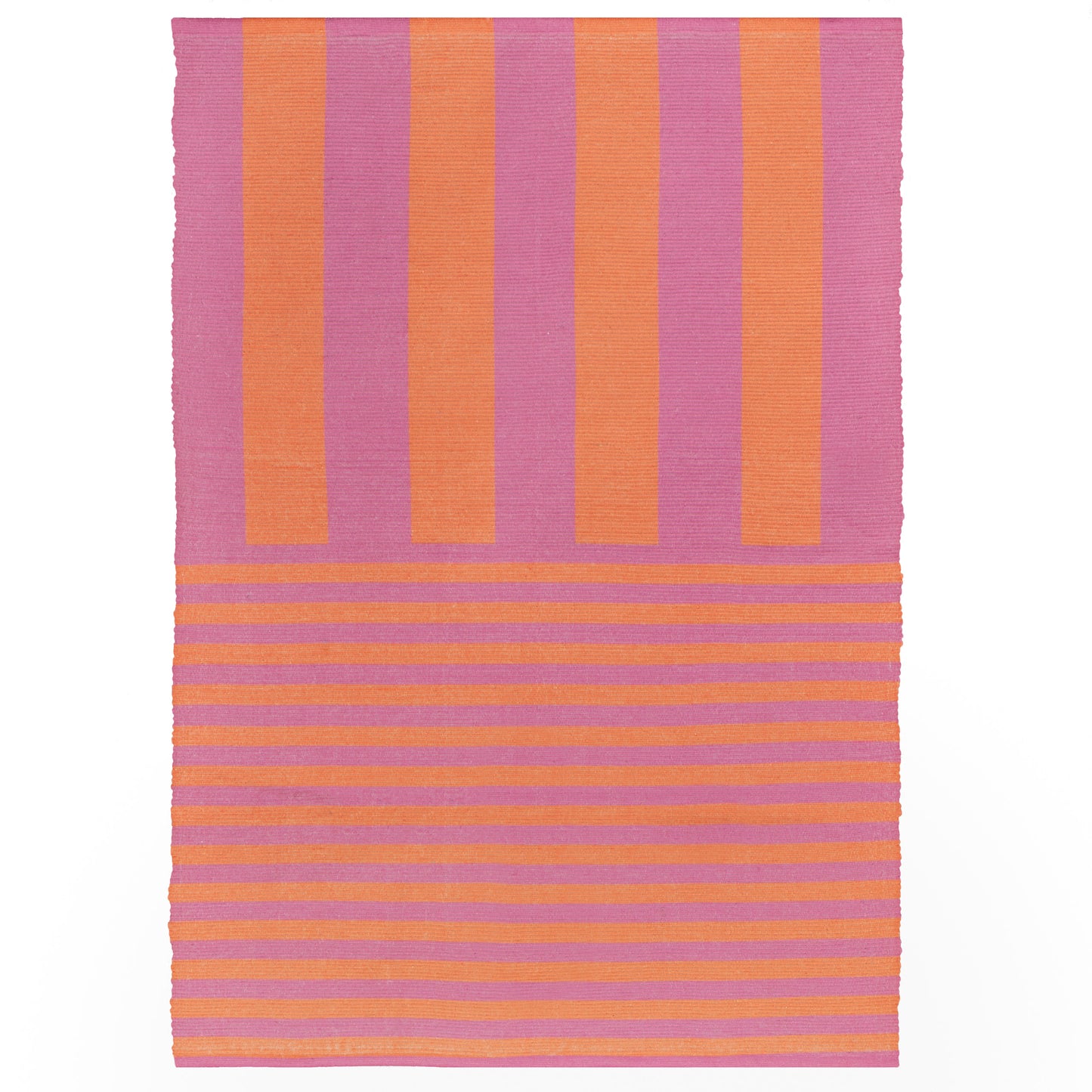 Orange/ Pink Deck Stripe Printed Indoor/Outdoor Rug 120 x 170cm