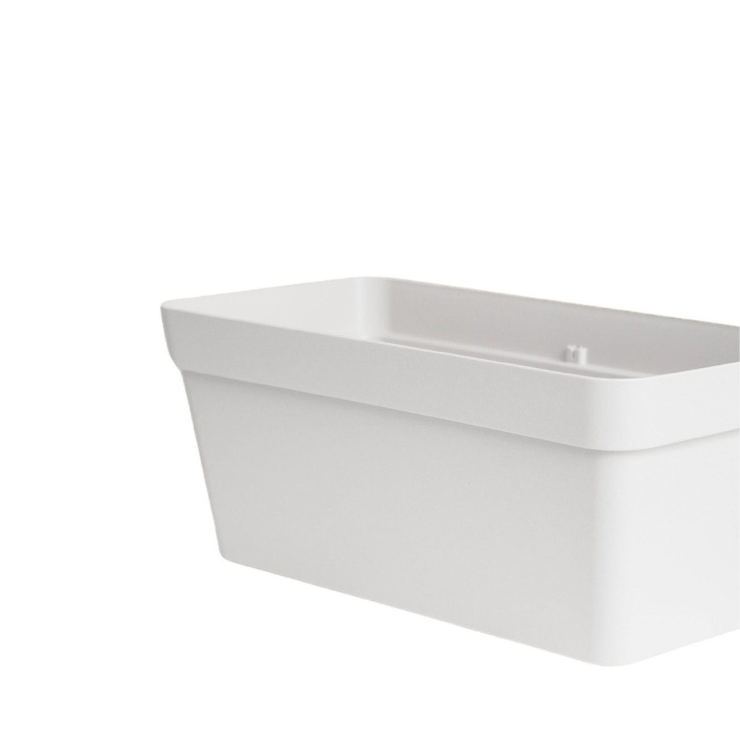 Cleo Rectangle Flower Box With Wheels D60cm, White