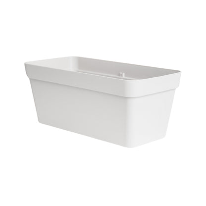 Cleo Rectangle Flower Box With Wheels D60cm, White