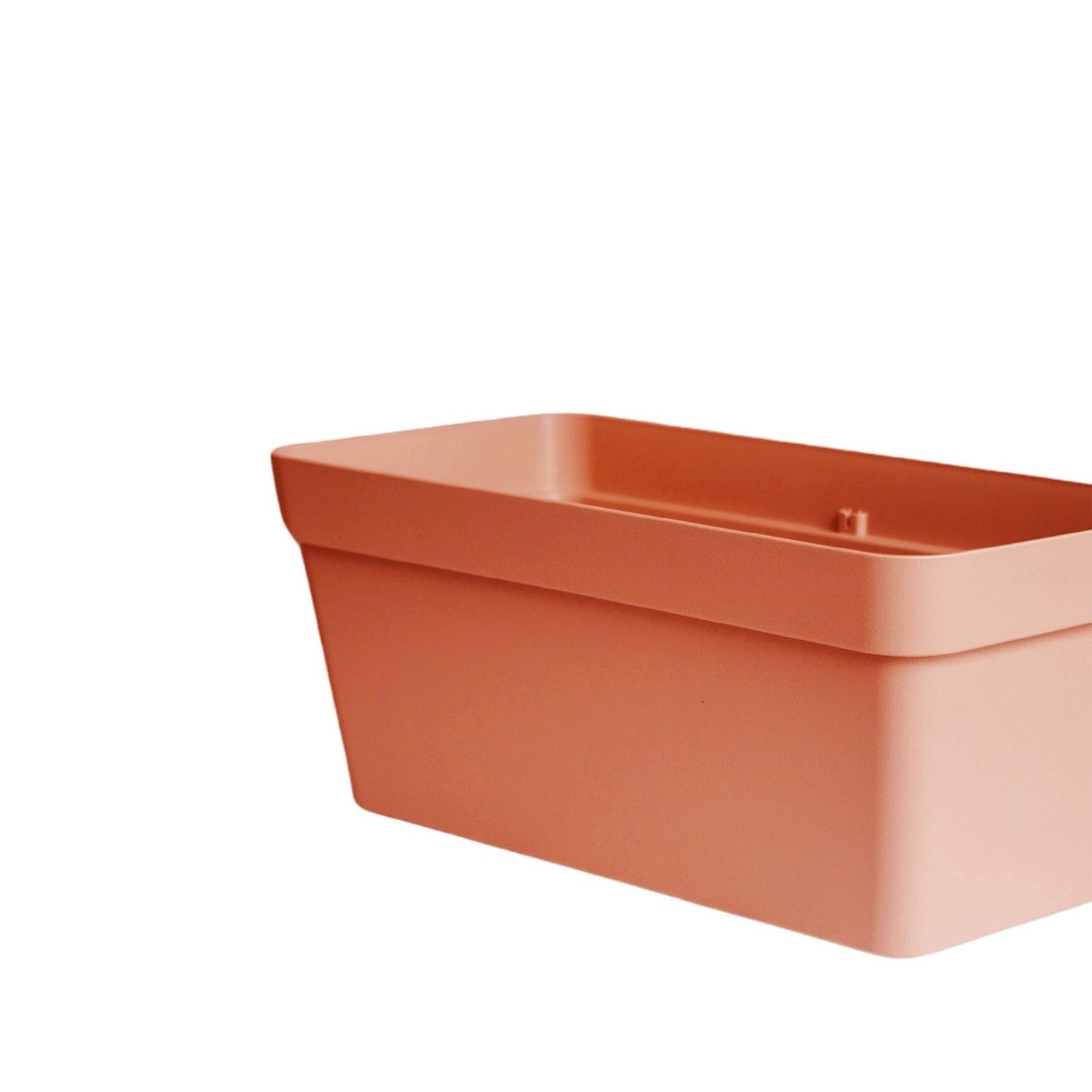 Cleo Rectangle Flower Box With Wheels D60, Terracotta