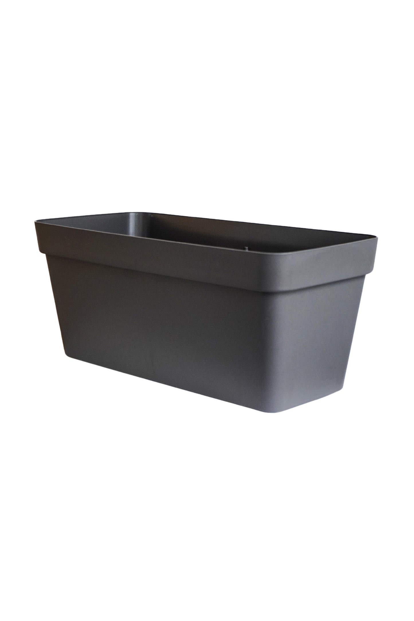 Cleo Rectangle Flower Box With Wheels D60cm, Black