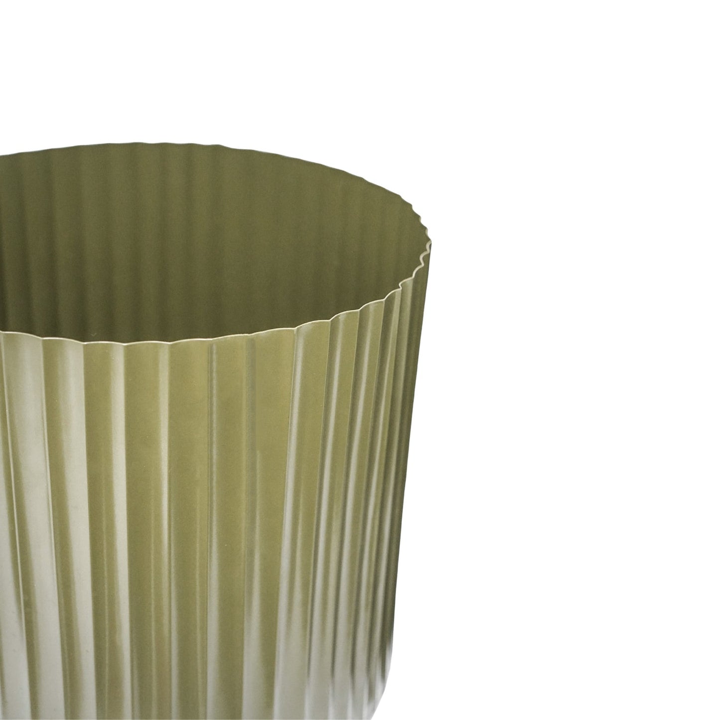 Hudson Corrugated Planter Set of Two, Green