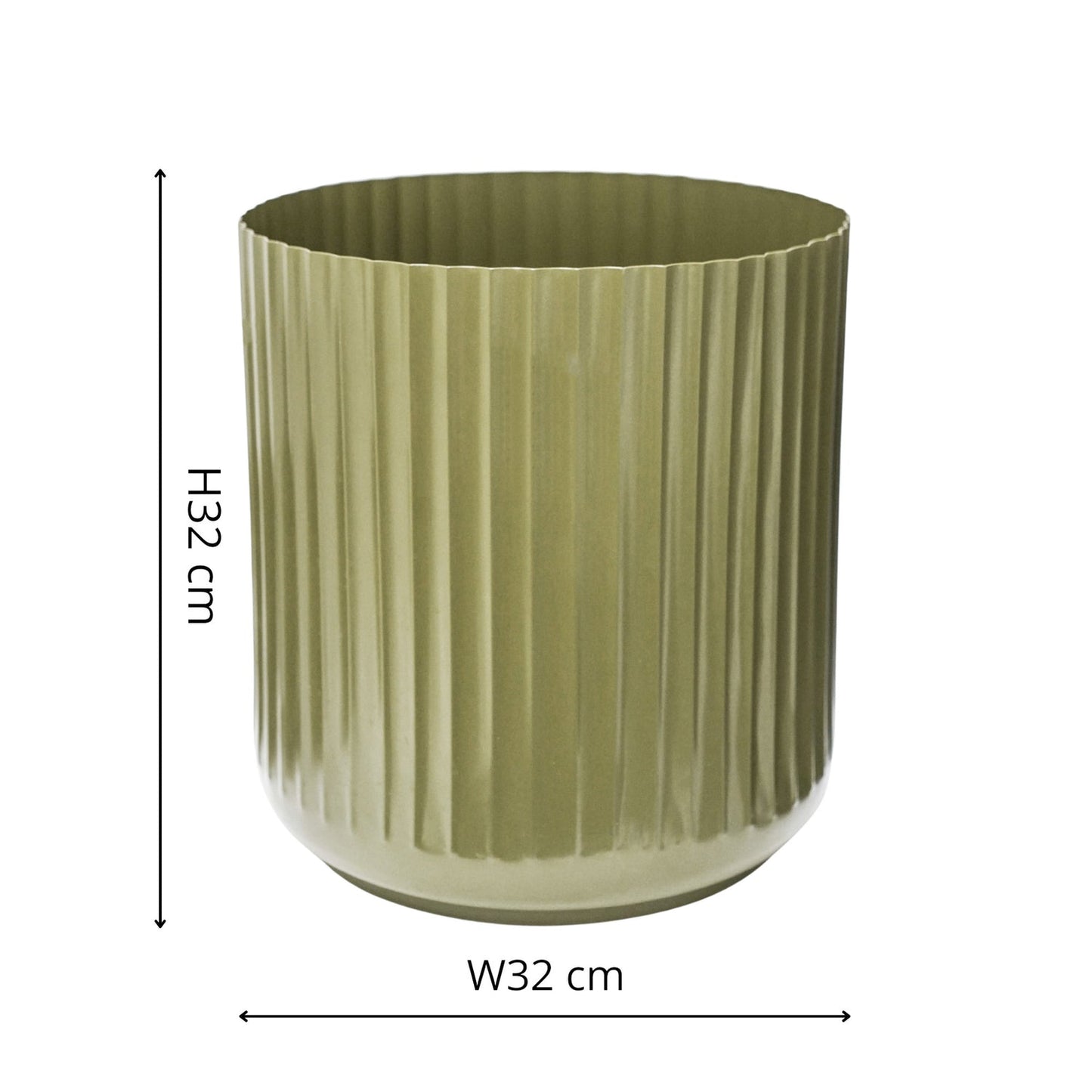 Hudson Corrugated Planter Set of Two, Green