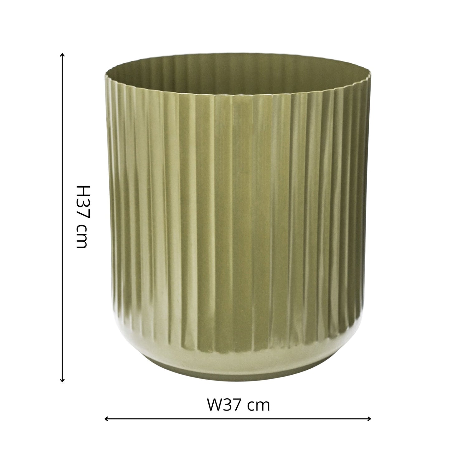 Hudson Corrugated Planter Set of Two, Green