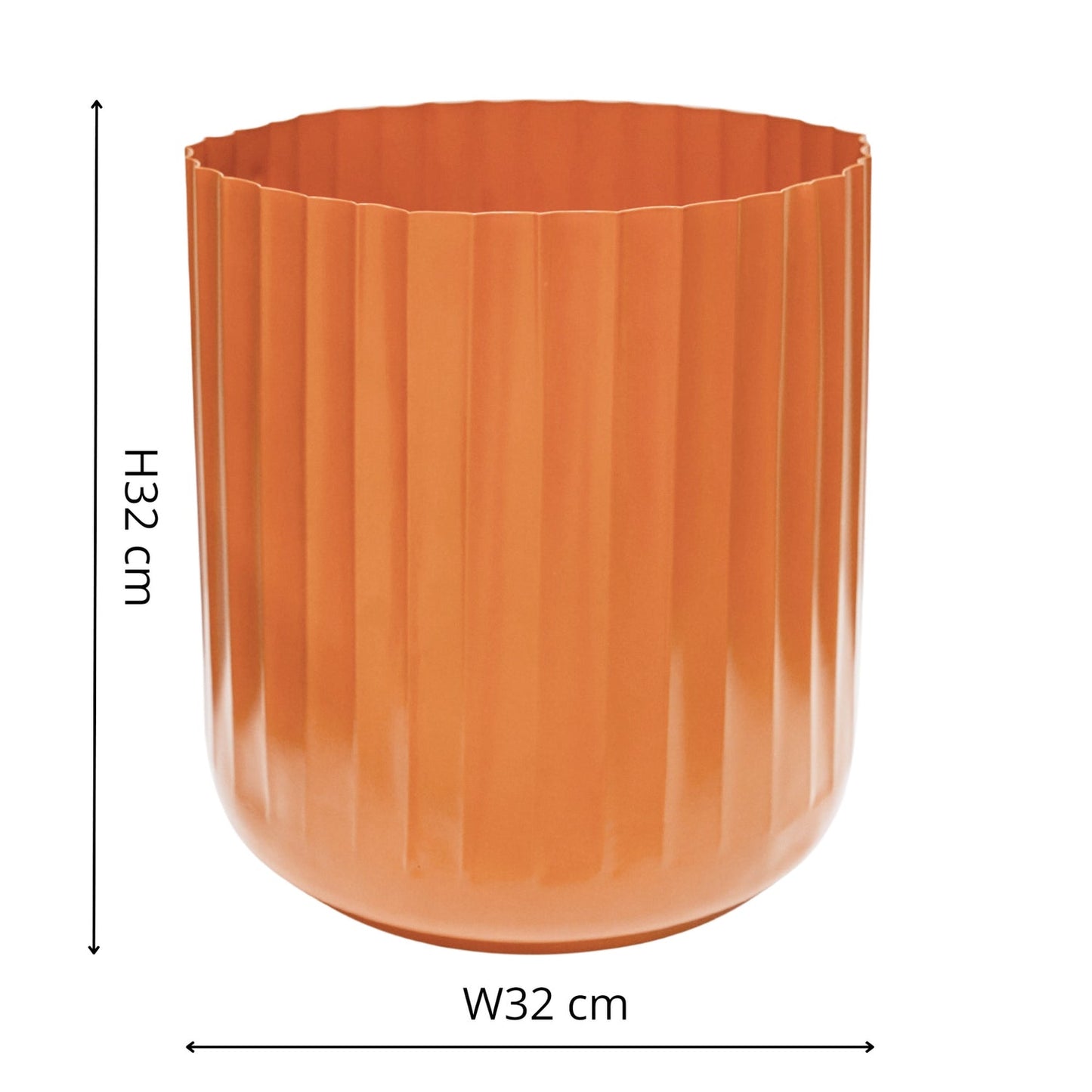 Hudson Corrugated Planters Set of Two, Orange