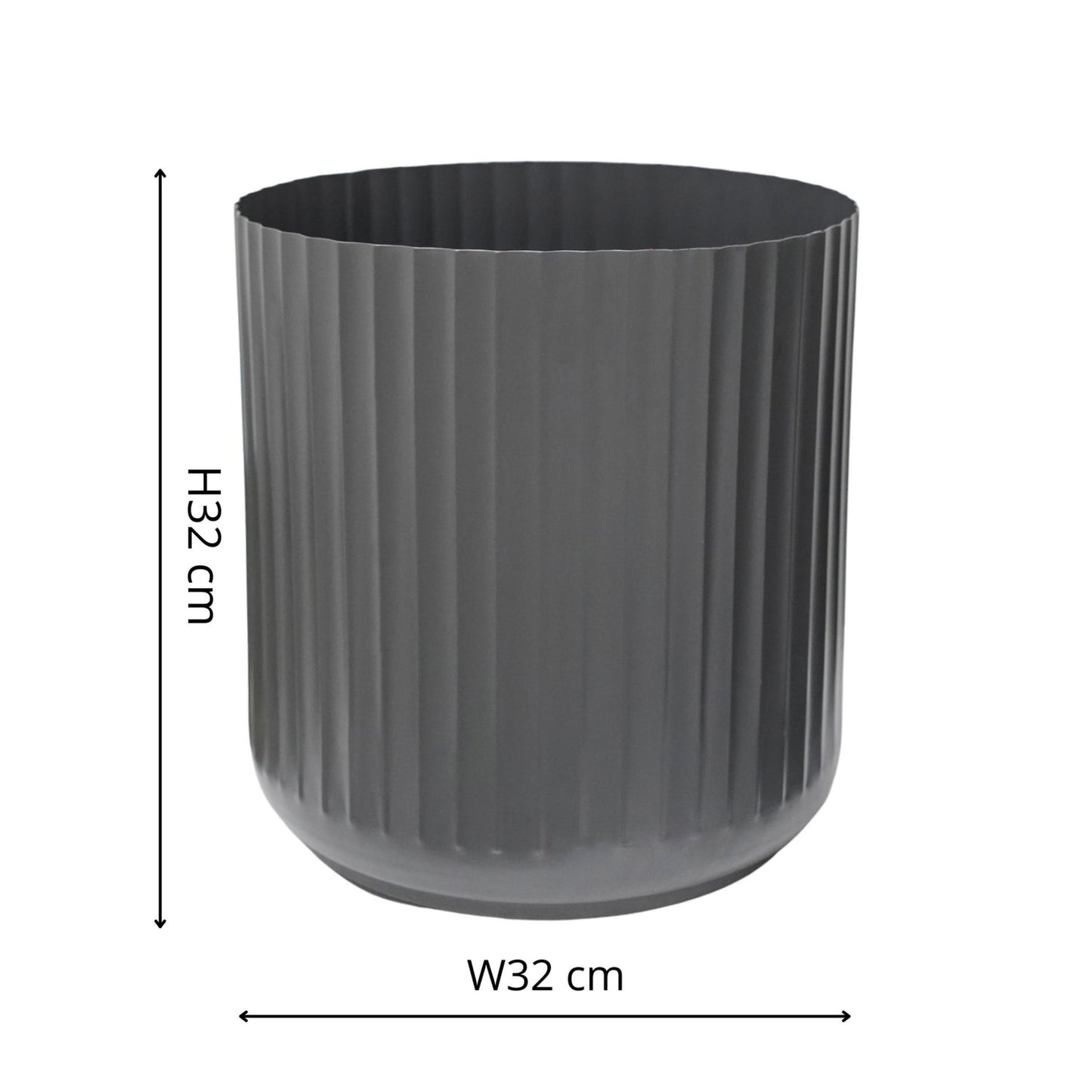 Hudson Corrugated Planters Set of Two, Slate