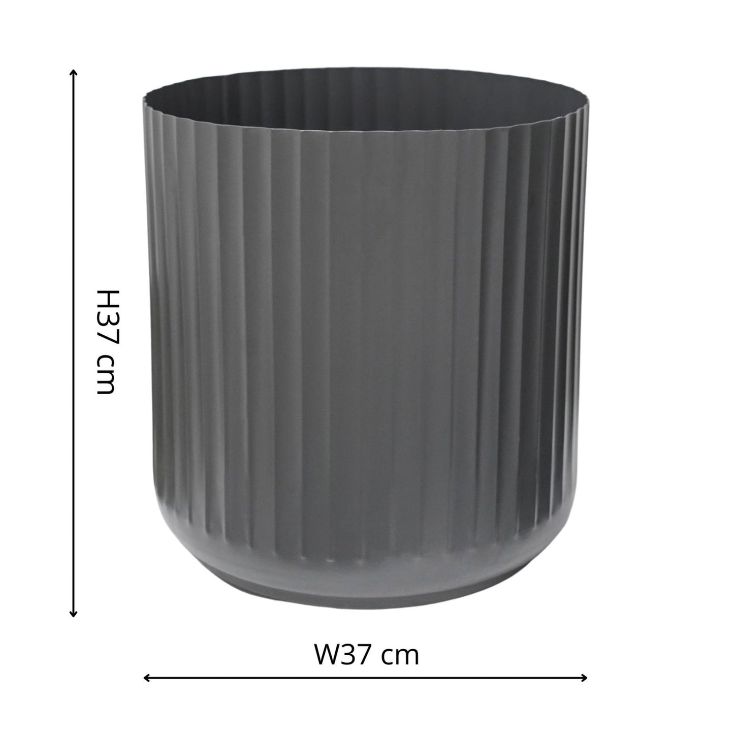 Hudson Corrugated Planters Set of Two, Slate