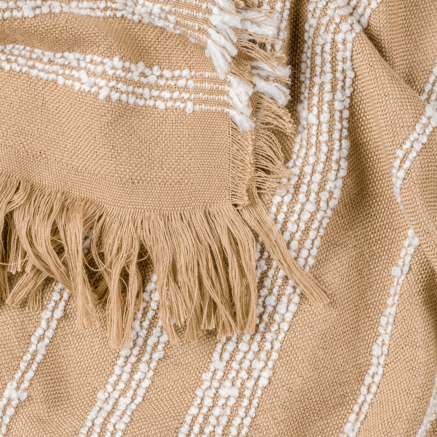 Jour Woven Fringed, Nougat Throw Blanket