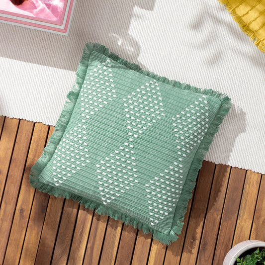 Kadie Green Outdoor/Indoor Woven Cushion & Cover