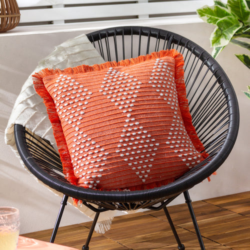 Kadie Orange Outdoor/Indoor Woven Cushion & Cover