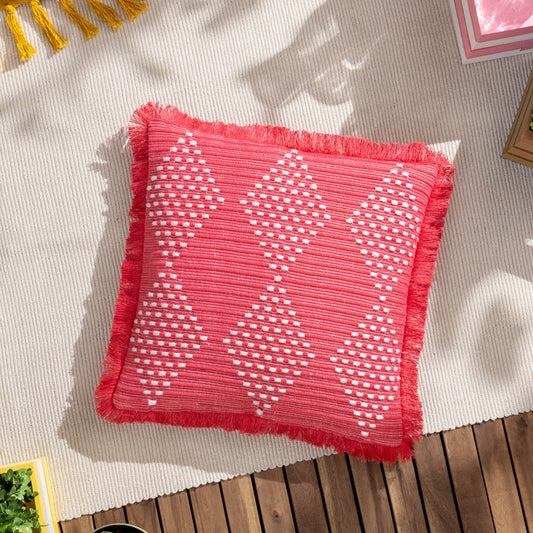 Kadie Pink Outdoor/Indoor Woven Cushion & Cover