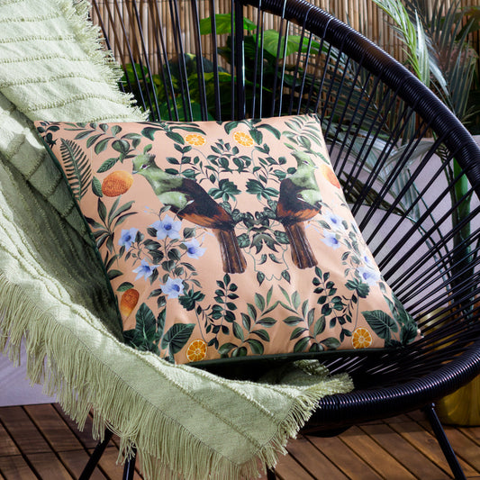 Kali Multicolour Mirrored Birds Outdoor Cushion & Cover