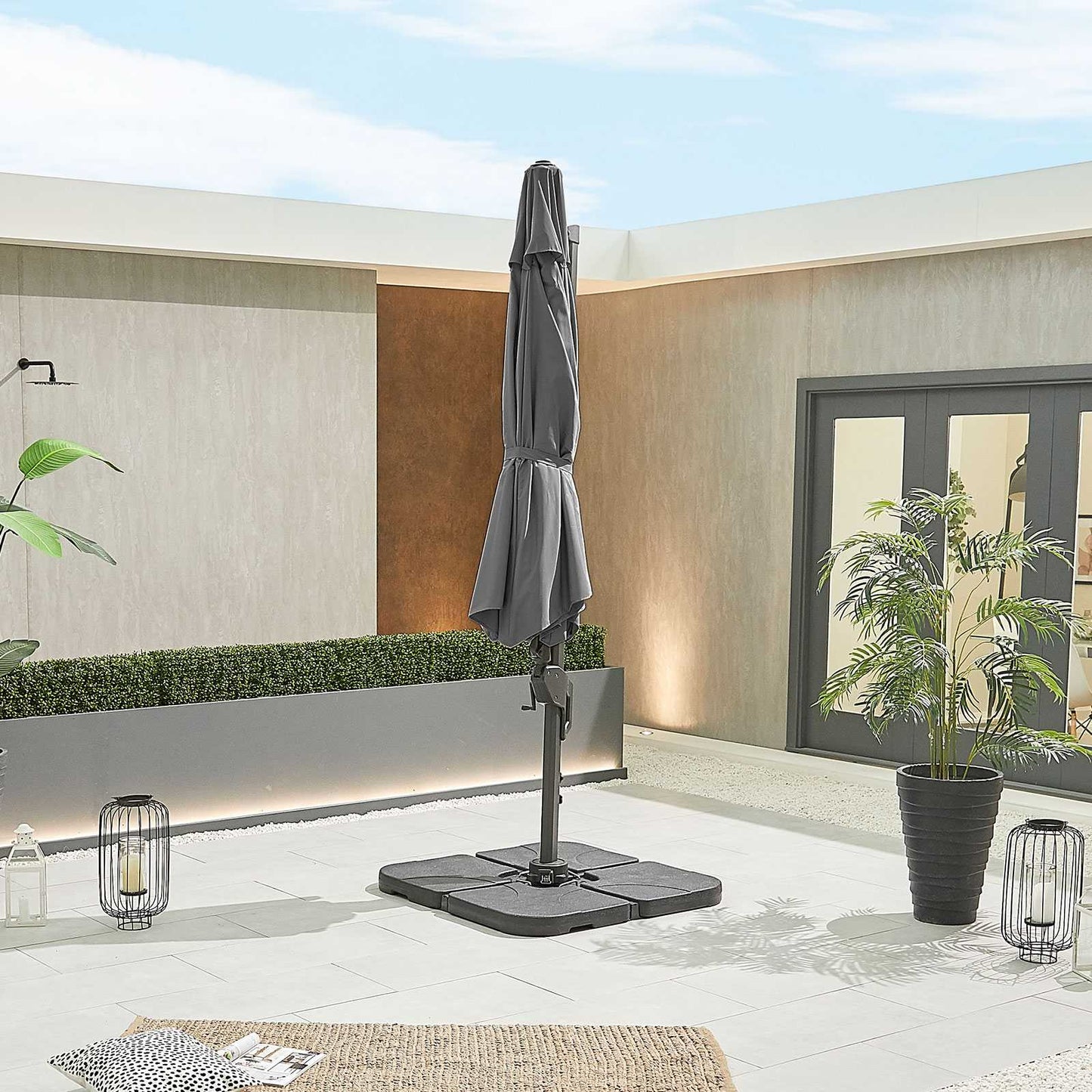 Nova - Genesis Grey Frame Cantilever Parasol, 3.5m Round