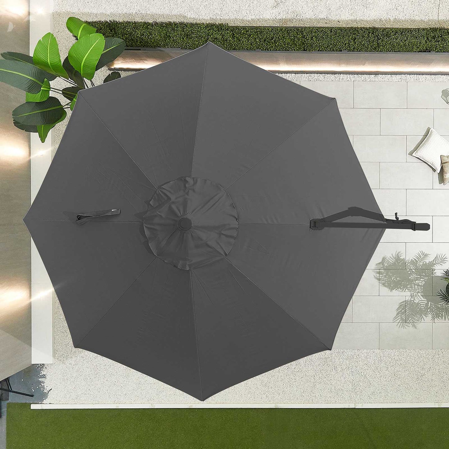 Nova - Genesis Grey Frame Cantilever Parasol, 3.5m Round