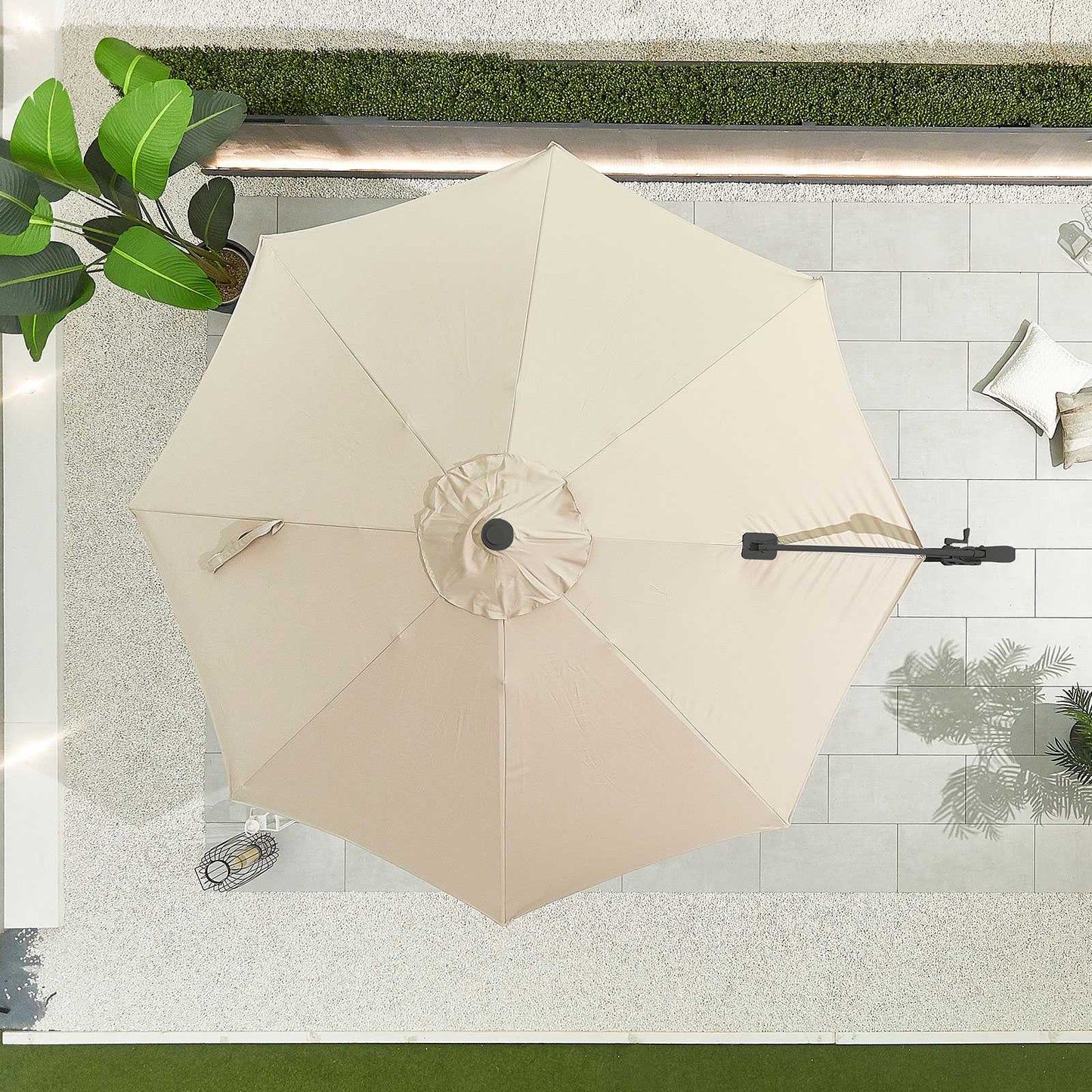 Nova - Apollo Beige Frame Cantilever Parasol, 3m Round