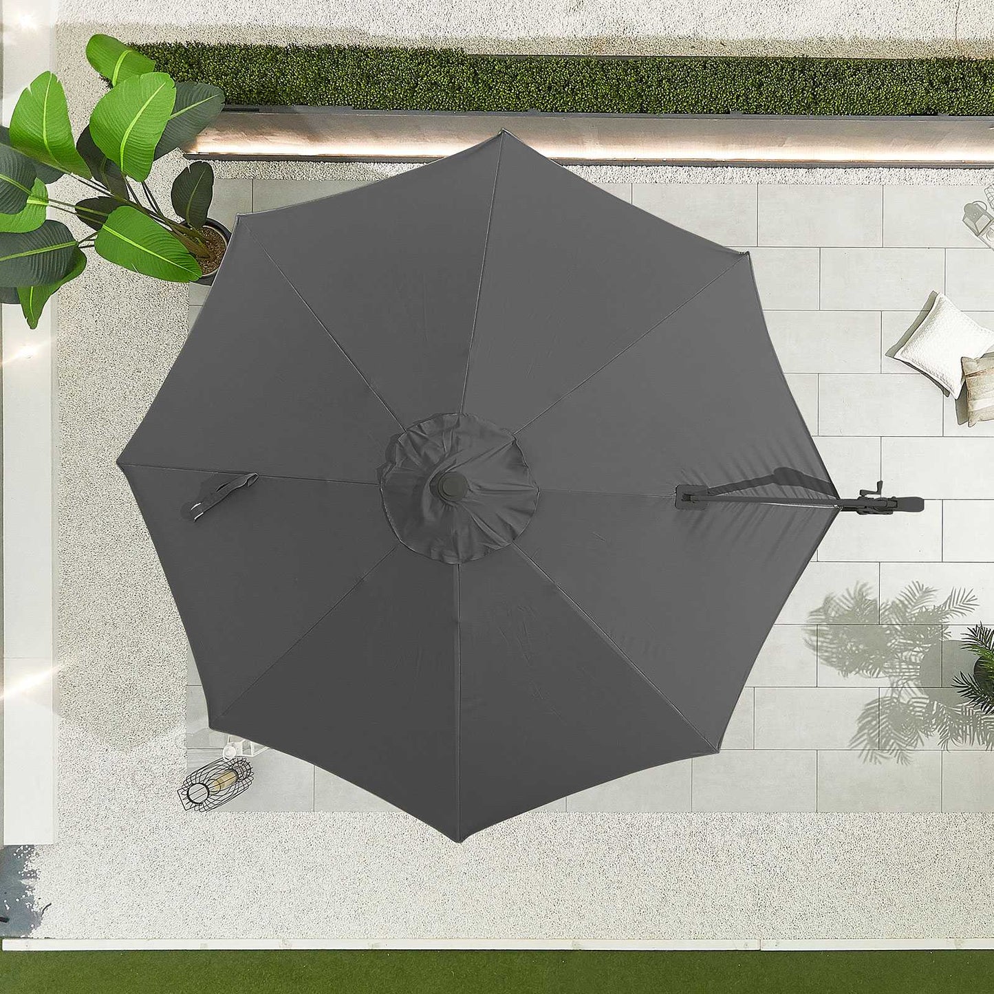 Nova - Apollo Grey Frame Cantilever Parasol, 3m Round