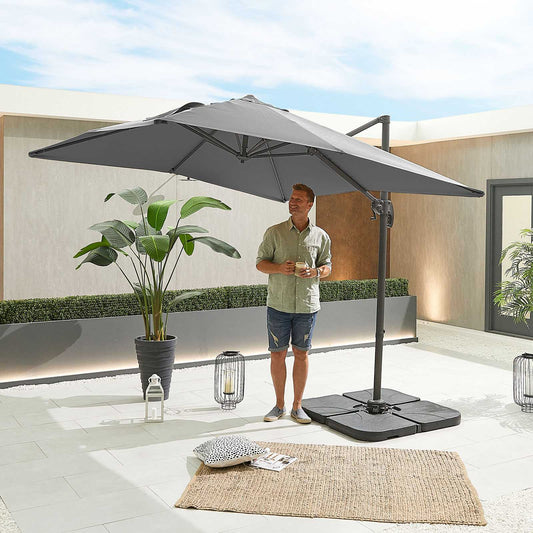 Nova - Apollo Grey Frame Cantilever Parasol, 2.5m Square