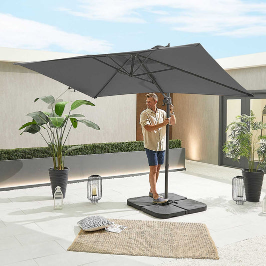 Nova - Apollo Grey Frame Cantilever Parasol, 3m x 2m