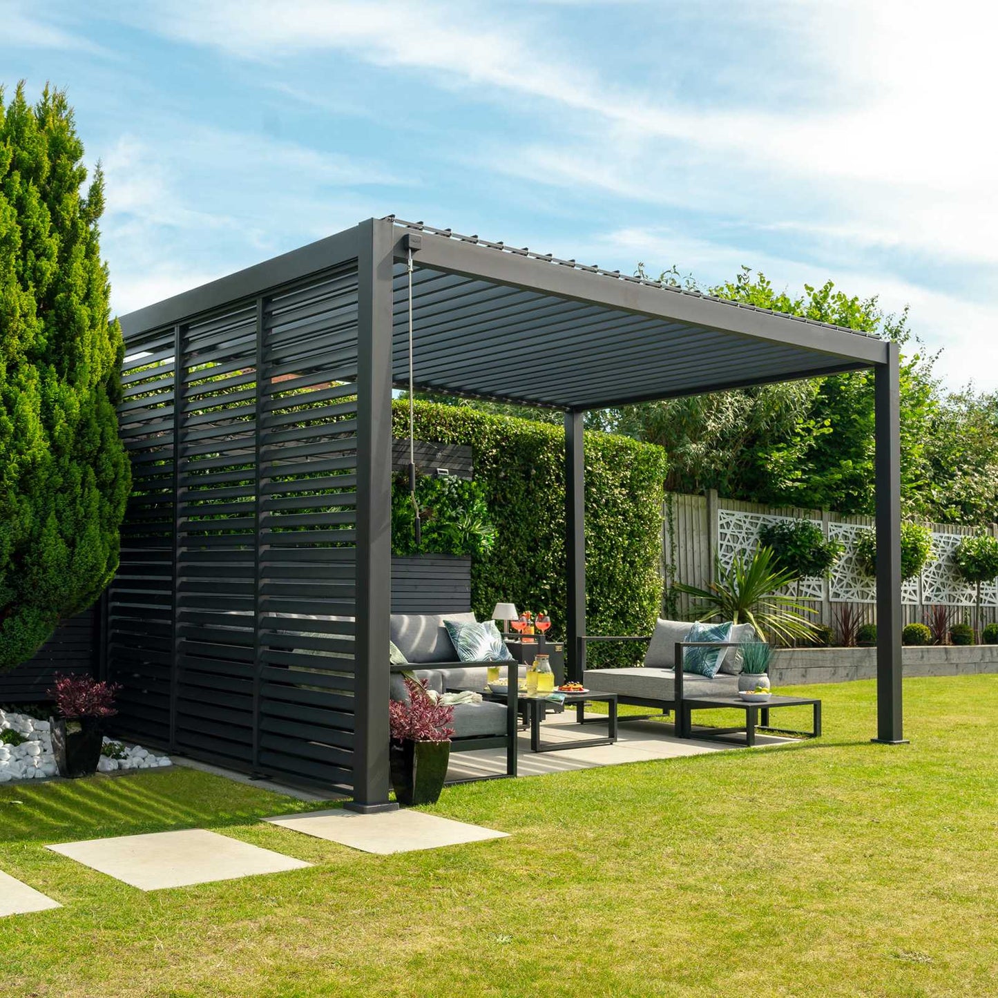 Nova - Titan Aluminium Pergola 3m Square, Grey