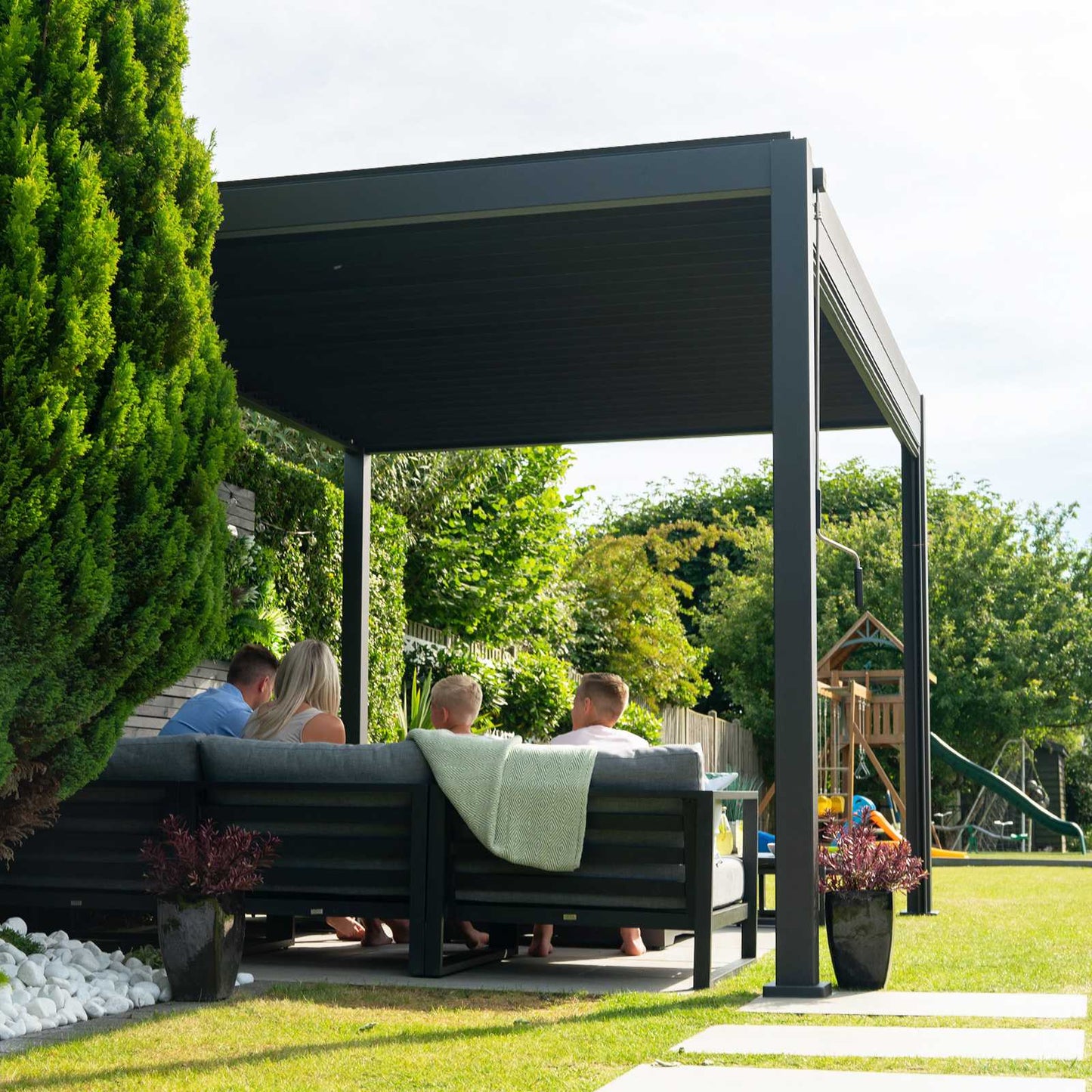 Nova - Titan Aluminium Pergola 3m Square, Grey