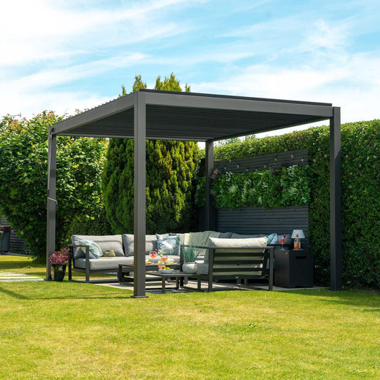 Nova - Titan Aluminium Pergola 3m Square, Grey