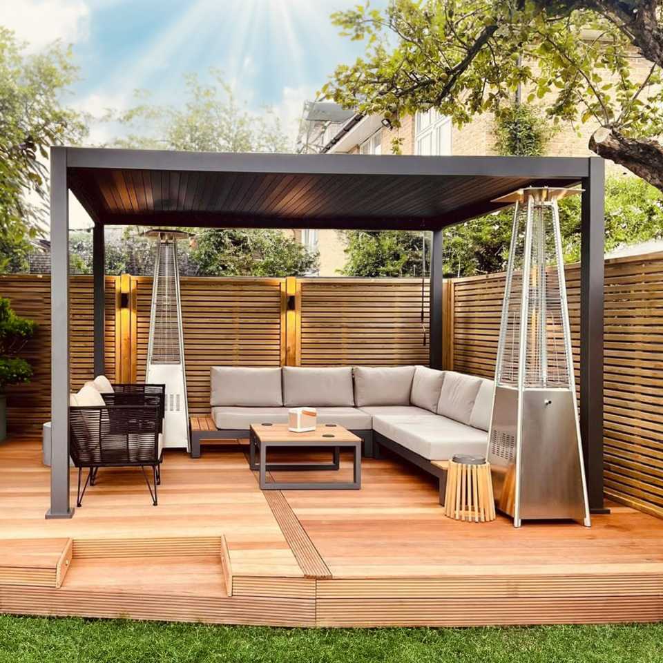 Nova - Titan Aluminium Pergola 4m x 3m, Grey