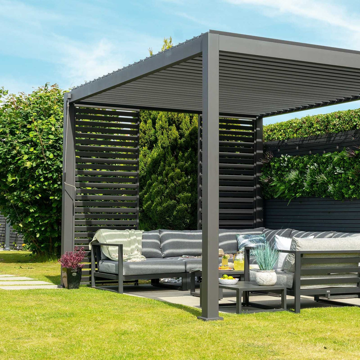 Nova - Titan Aluminium Pergola 4m x 3m, Grey