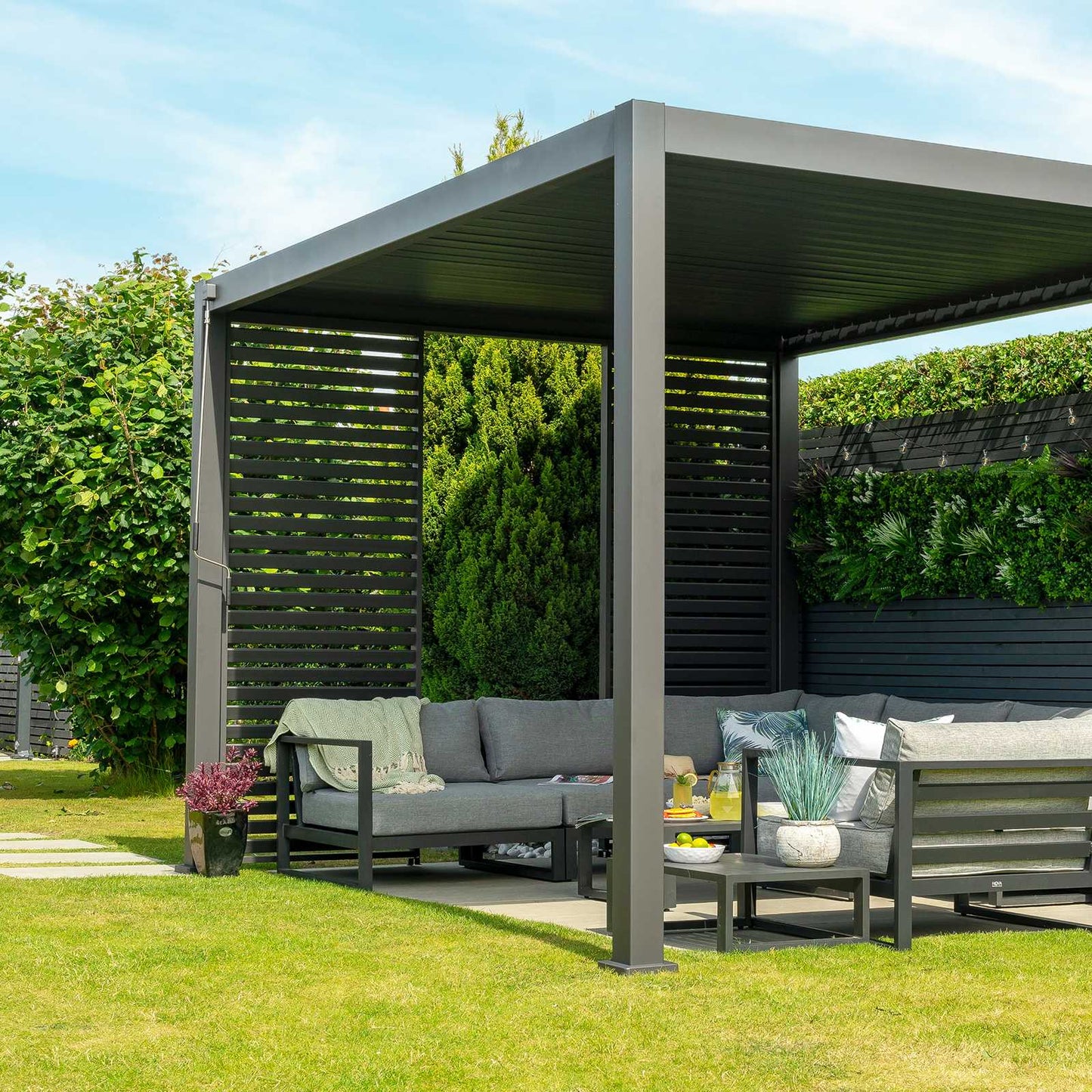 Nova - Titan Aluminium Pergola 4m x 3m, Grey