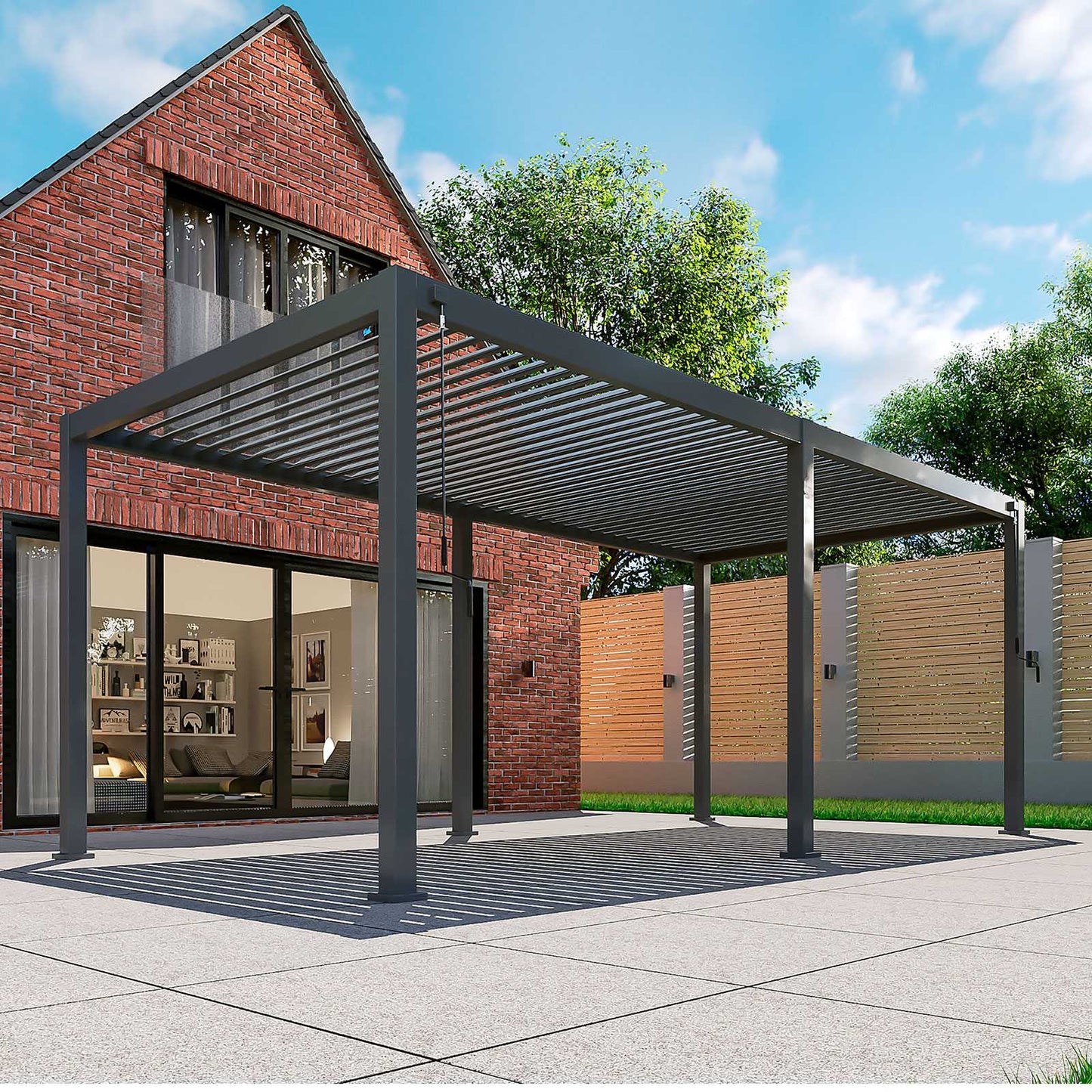 Nova - Titan Aluminium Pergola, 6m x 3m Grey