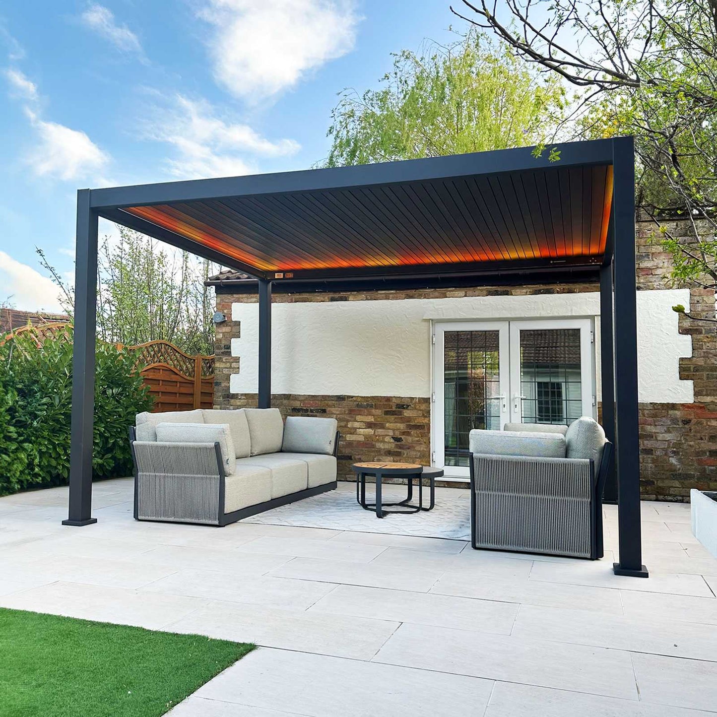 Nova - Titan LED Pergola, 4m x 3m Grey