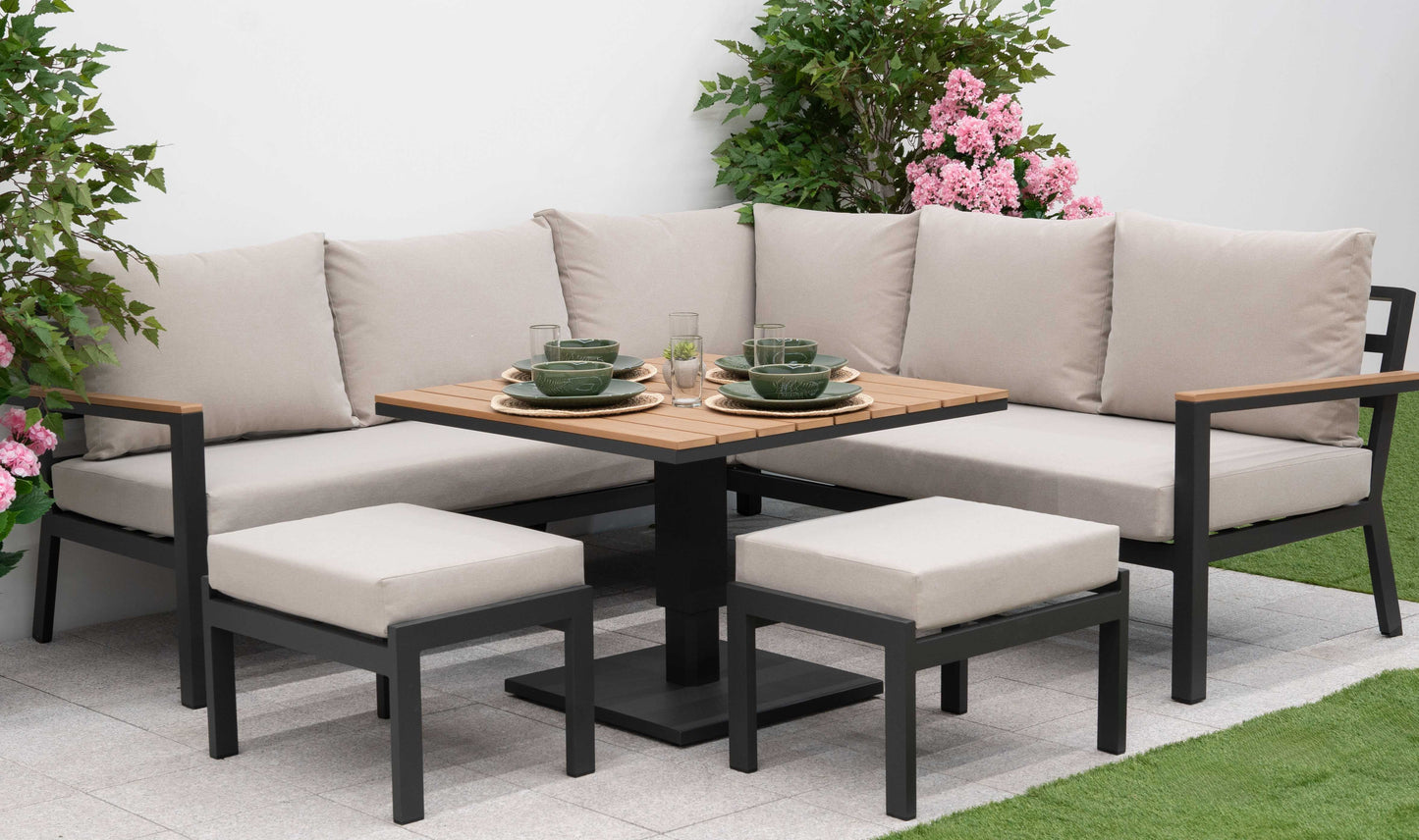 Nova - Heidi Corner Sofa Lounge Dining Set with Square Rising Table