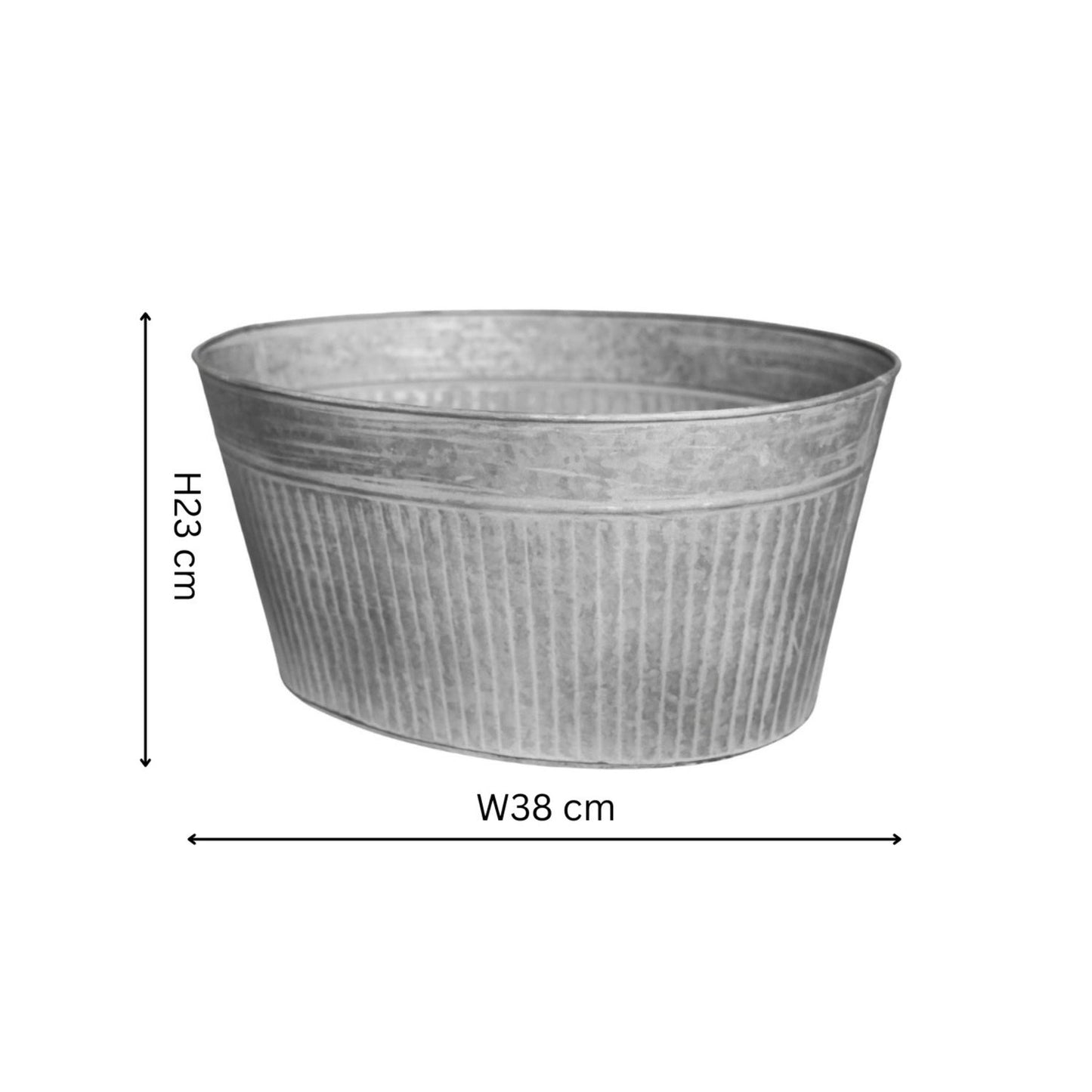 Outdoor Galvanised Trough, Medium