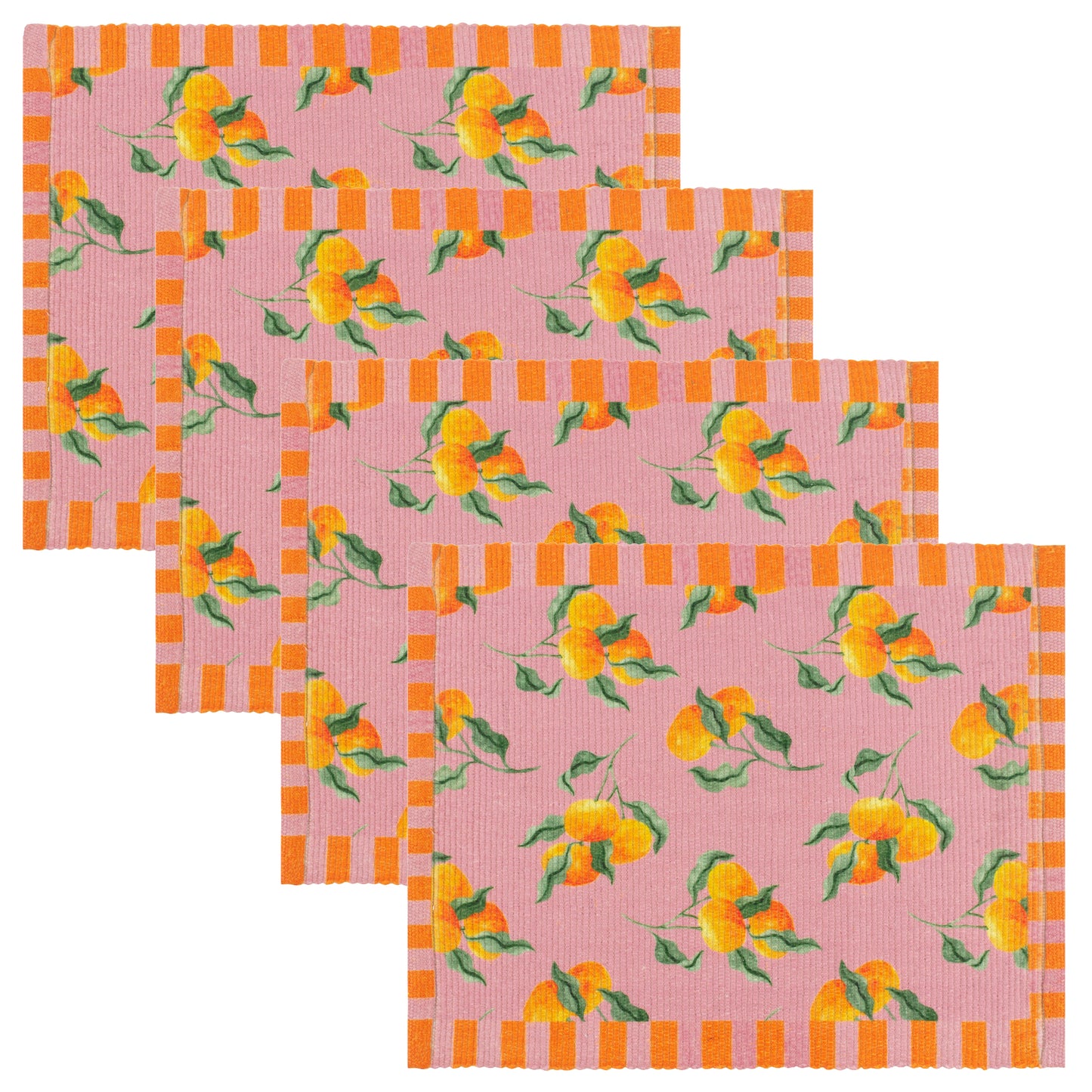 Oranges with Pink Indoor/Outdoor Placemats Set of 4