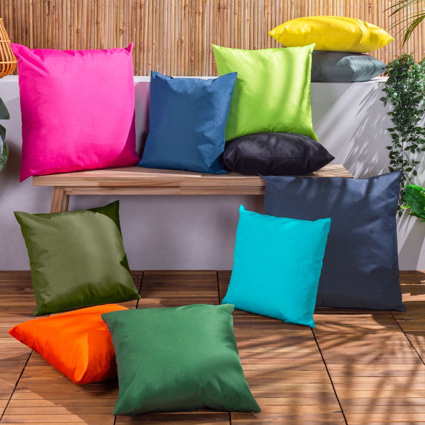 Plain Olive Outdoor Cushion & Cover