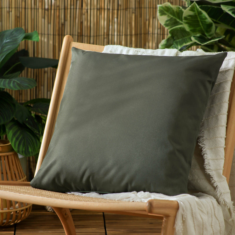 Plain Olive Outdoor Cushion & Cover