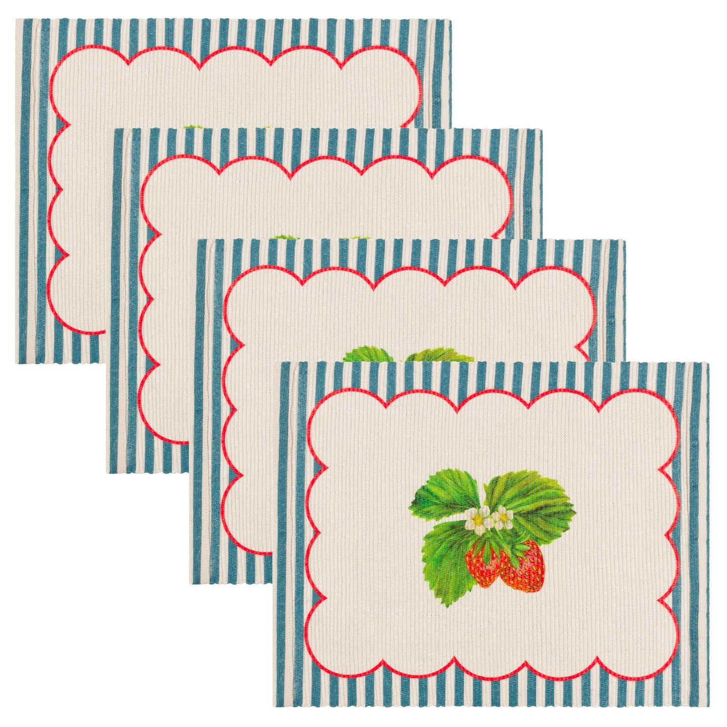 Strawberry Stripes Indoor/Outdoor Placemats Set of 4