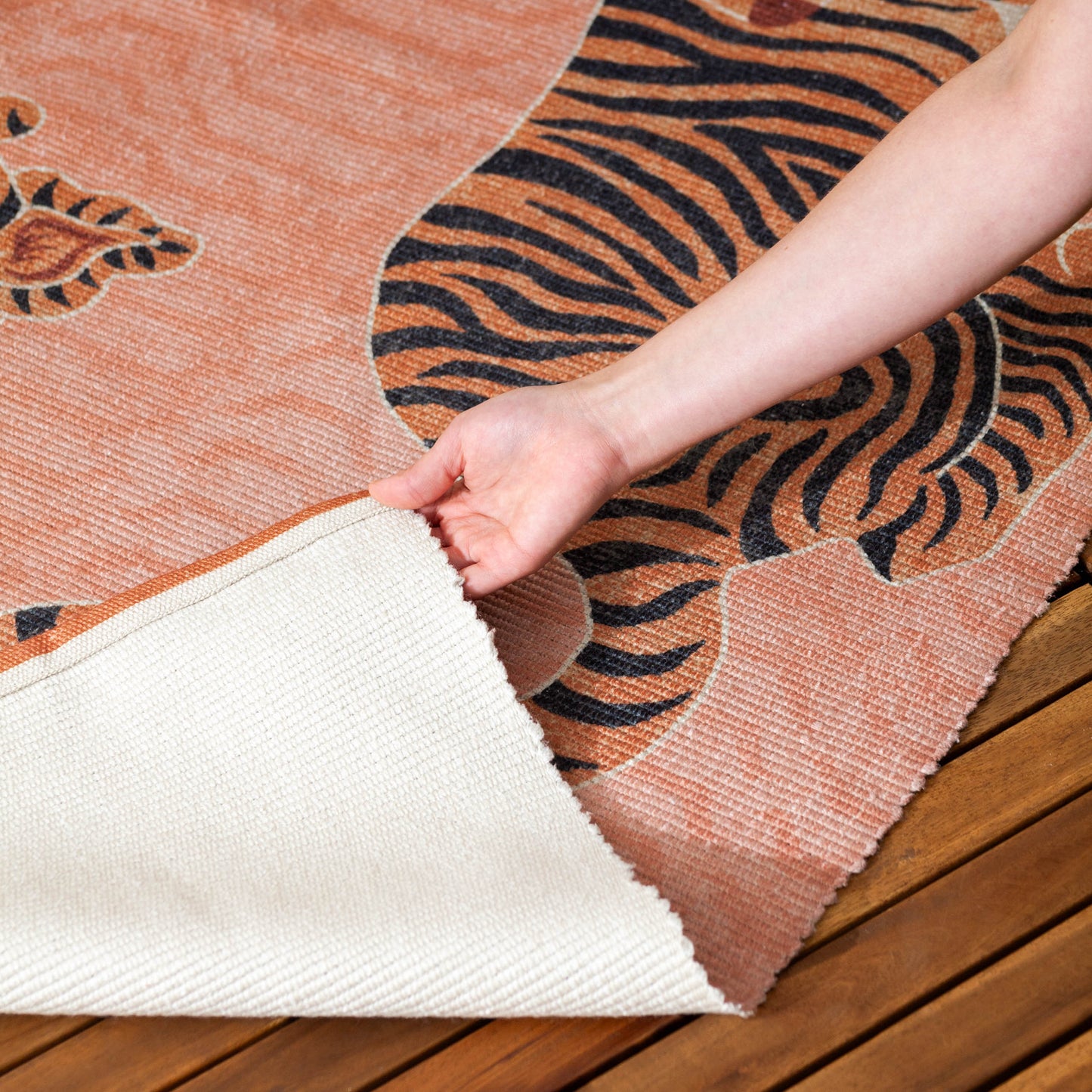 Tibetan Tiger Coral Outdoor Washable Rug 120 x 170cm