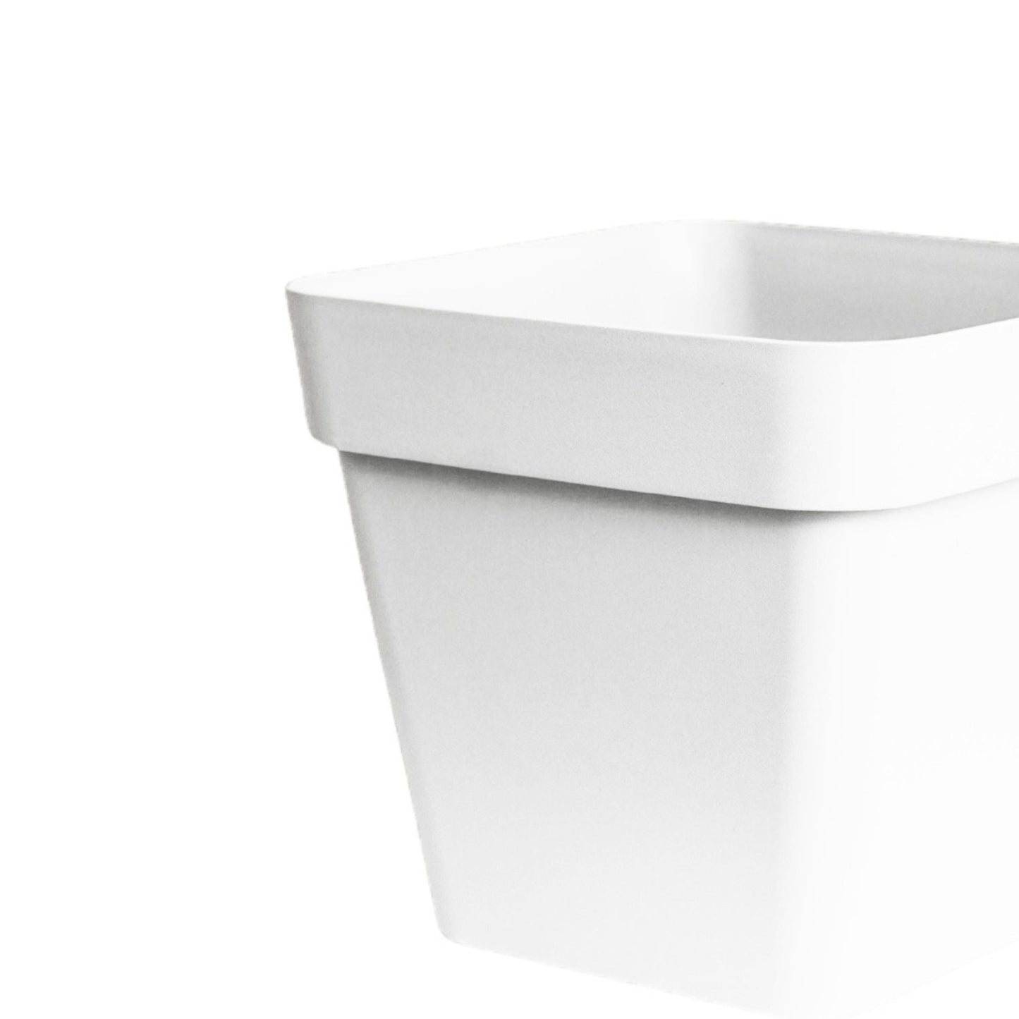 Cleo Square Planter With Wheels D40cm, White