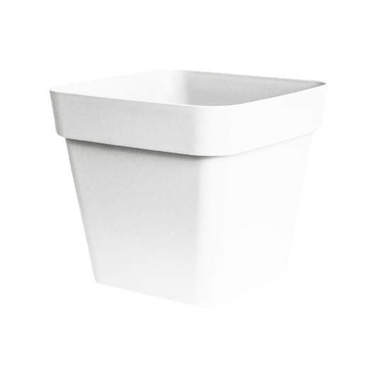 Cleo Square Planter With Wheels D40cm, White