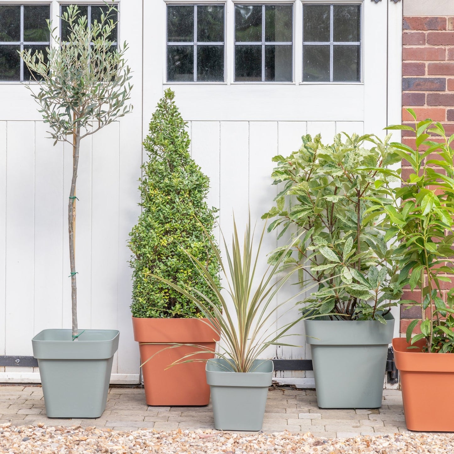 Cleo Square Planter With Wheels D40cm, Terracotta